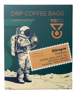 Drip-Bagi YoCo Coffee Ethiopia Gerbota 5x12g - opinie w konesso.pl