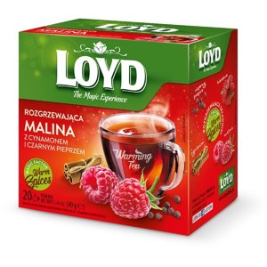 Herbata Loyd Rozgrzewająca Malina z Cynamonem i Czarnym Pieprzem 20x2g - opinie w konesso.pl