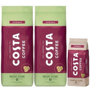 ZESTAW - Kawa ziarnista Costa Coffee Bright Blend zestaw 2x1kg + Costa Coffee Signature Blend 200g - opinie w konesso.pl
