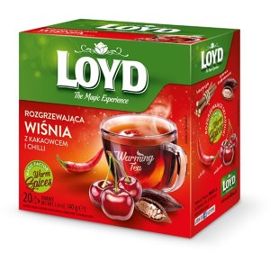 Herbata Loyd Rozgrzewająca Wiśnia z Kakaowcem i Chilli 20x2g - opinie w konesso.pl
